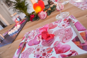 Tischset Platzset abwaschbar Fantasy Hearts  von ARTIPICS